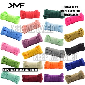 Slim Flat Colorful Shoelaces Brand New In Over 30+ Colors Quality Replacement Laces