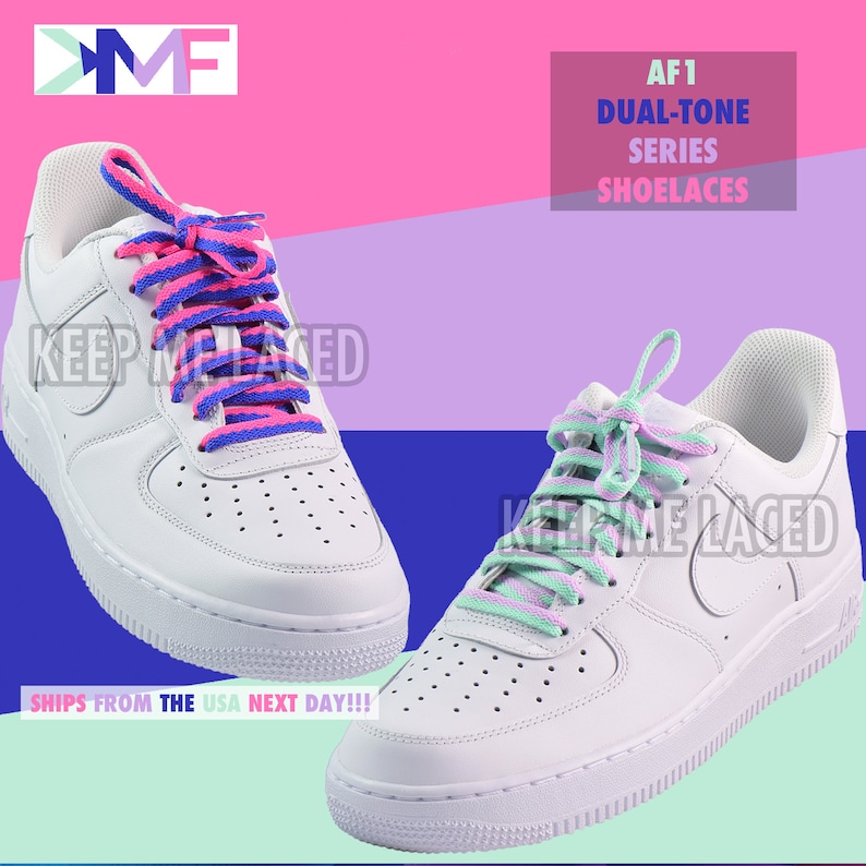 AF1 Style Shoelaces Air Force One Dual Two Tone High Quality Etsy