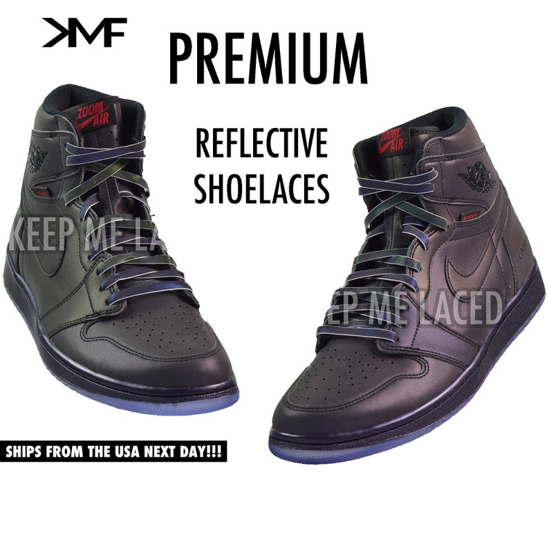 KML PREMIUM REFLECTIVE Flat Multicolor Shoelaces Brand New Laces For All Shoes Quality Replacement Laces image 2