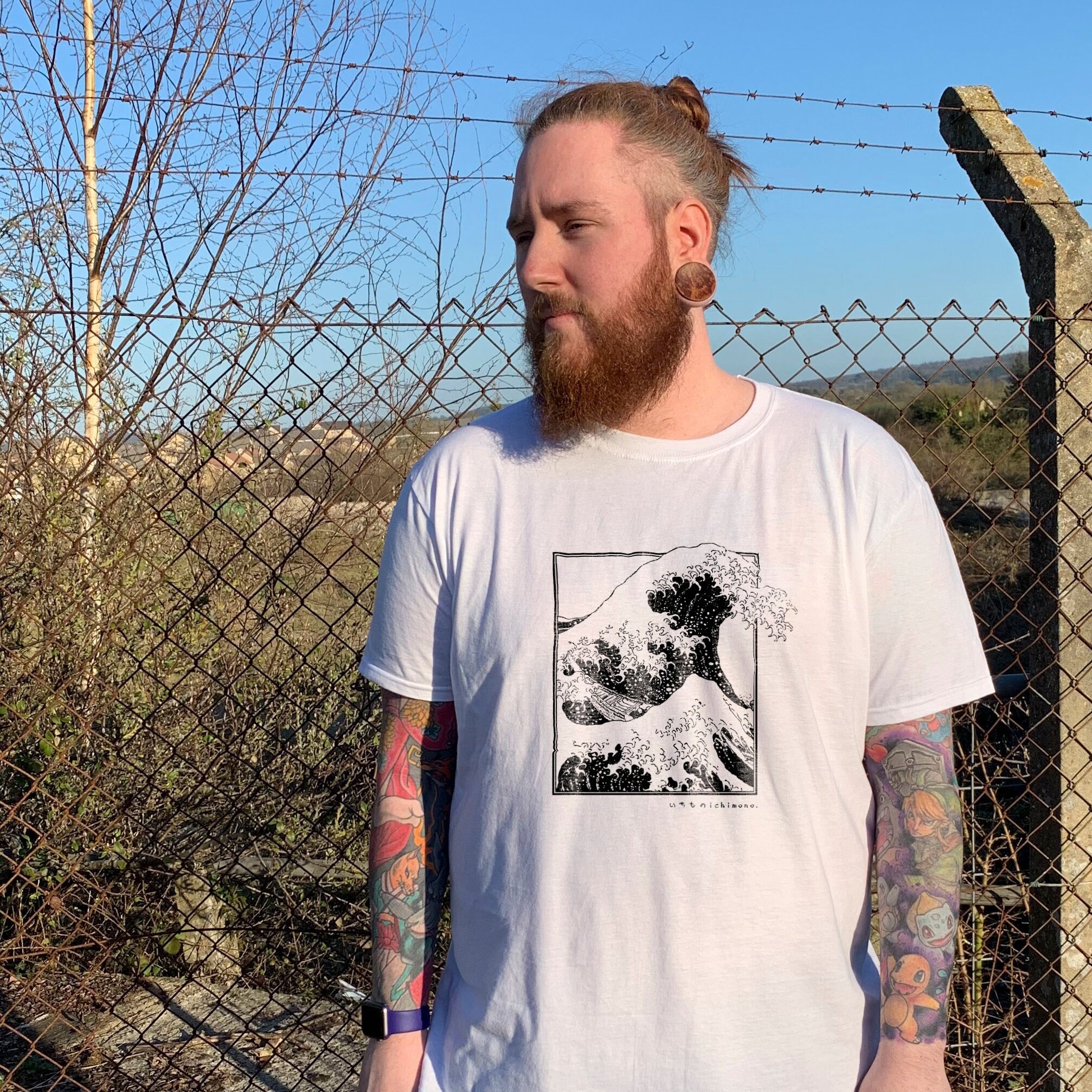【oan】THE GREAT WAVE Short Sleeve T-shirt Amazon.com: The Short Sleeve Top Casual The Great Wave Off