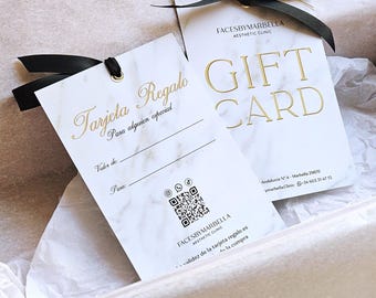 Tarjeta de regalo La Luxe Beauty Business, elegante y moderna, paquete de envoltura de cupones, servicio de ventas para clientes invitados, diseño personalizado, logotipo dorado, impresión en papel metálico.
