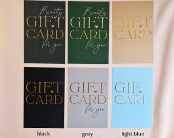 Tarjeta de regalo La Luxe Beauty Business, elegante y moderna, paquete de envoltura de cupones, servicio de ventas para clientes invitados, diseño personalizado, logotipo dorado, impresión en papel metálico.
