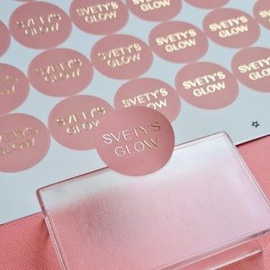 Rosa Aufkleber mit 3D-Folie Logodruck Beauty Geschäftsausstattung rosegold Etikett Wimpern Wimpern Haarverlängerung Studio Kosmetik 1,5 Zoll