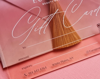 Tarjetas de regalo de oro rosa para negocios de belleza, logotipo, impresión en lámina dorada, servicio al cliente, pestañas, extensiones de cabello, uñas, borlas, cosmetología, regalos, 4x6