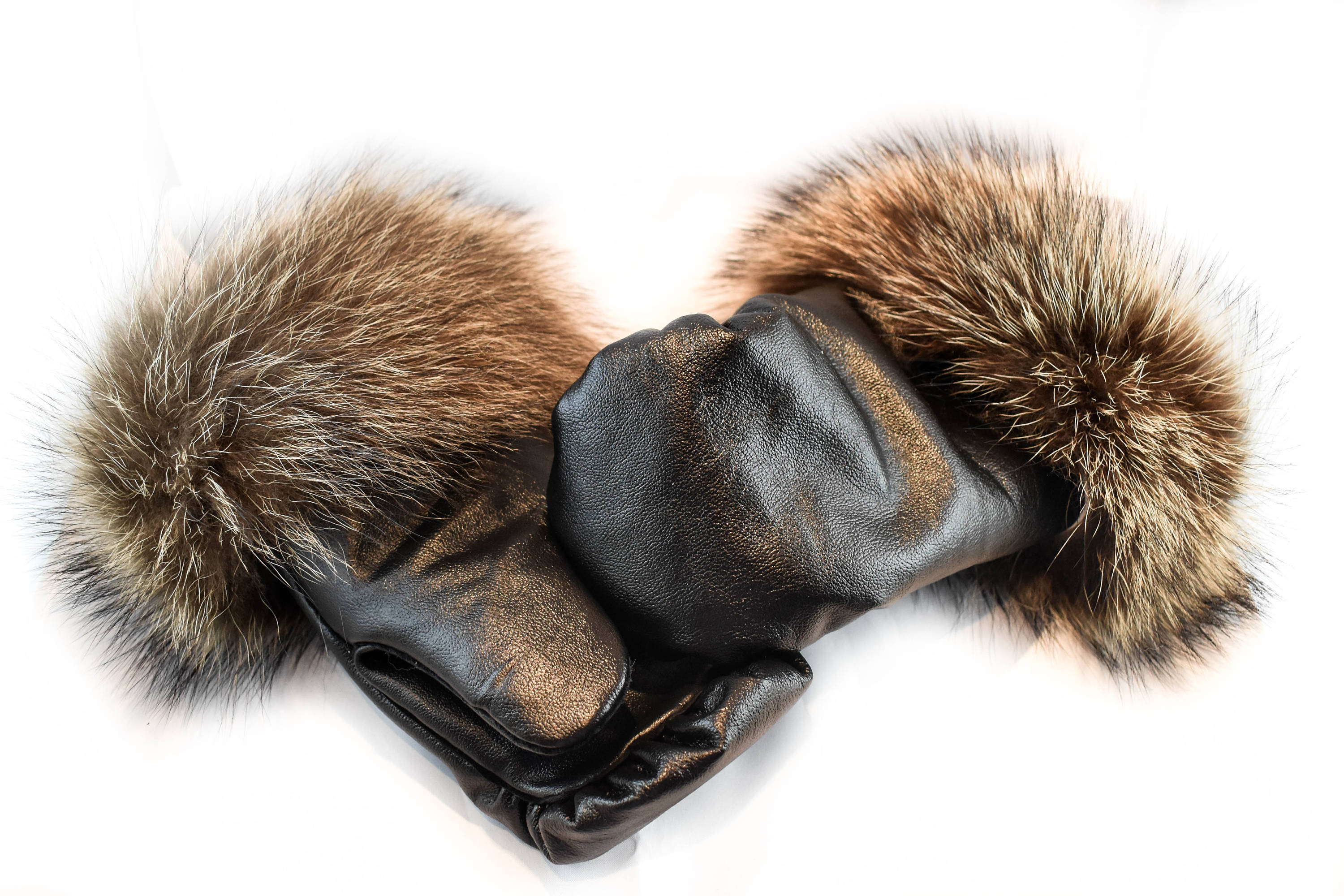 genuine fur mittens