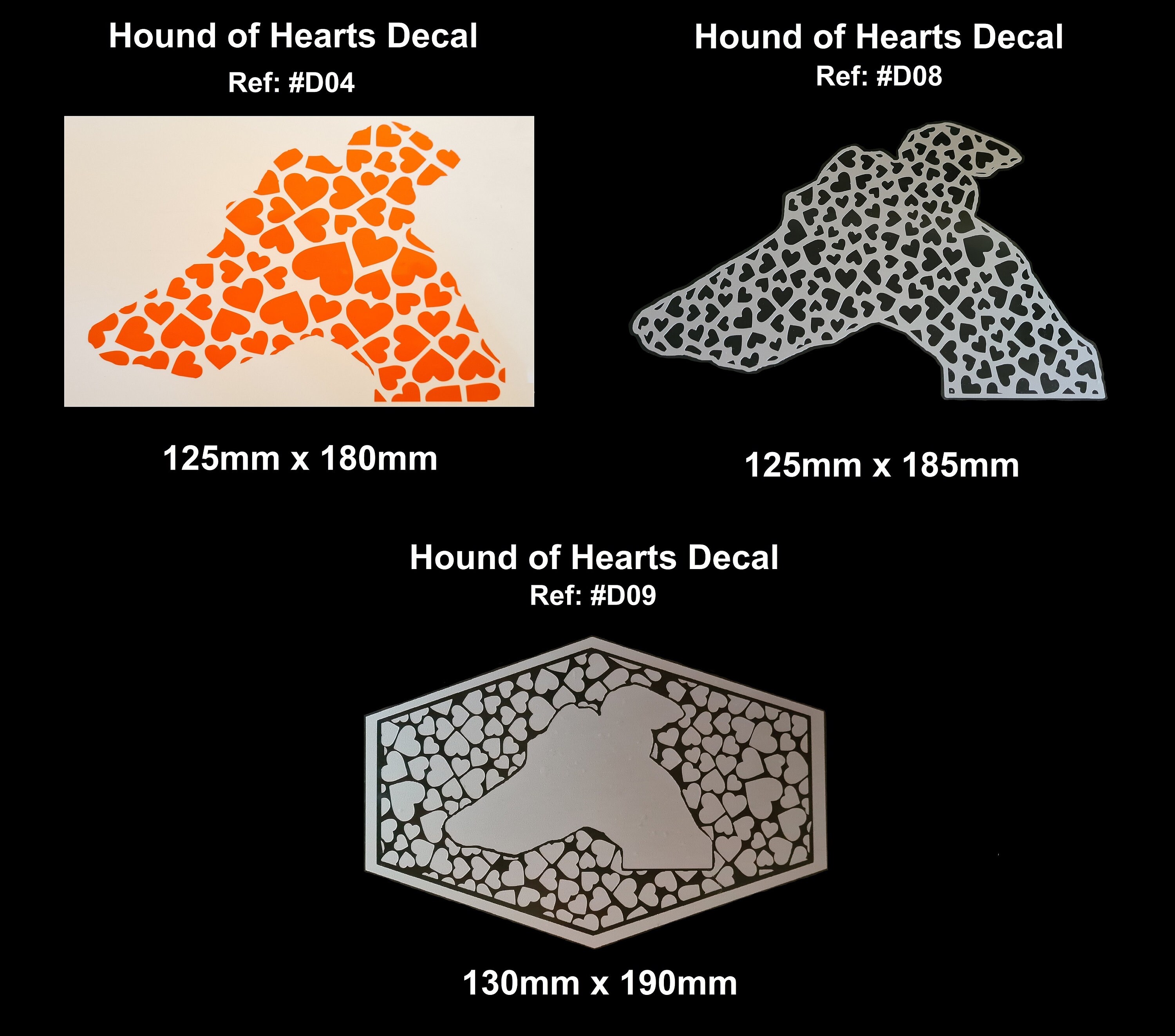 #D05 Hound of Hearts Decal Sticker Hound Head