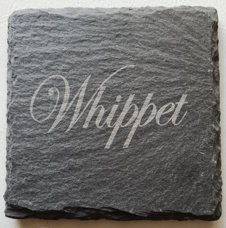 Dog Breed Square or Round Natural Slate Coasters