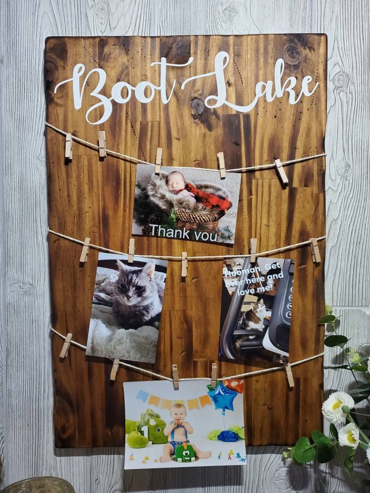 Wooden Picture Board Photo Display Photo Board Memory Etsy