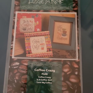 Lizzie Kate &quot;Coffee Crazy&quot; Cross Stitch Pattern