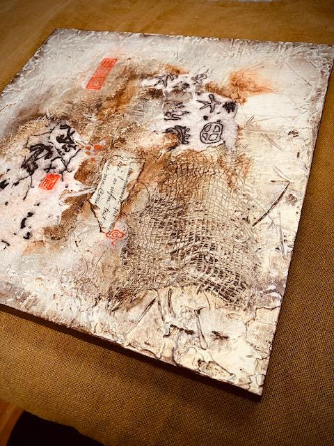 Mixed Media Collage Painting, "gold Amalgam", New Artifact, OOAK Art ...