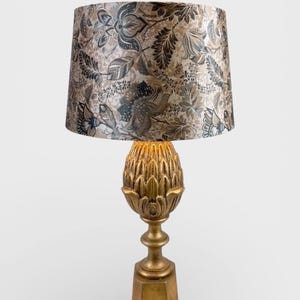 Italiaanse tafellamp, jaren 60, dennenappel, hout, verguld, Mid Century