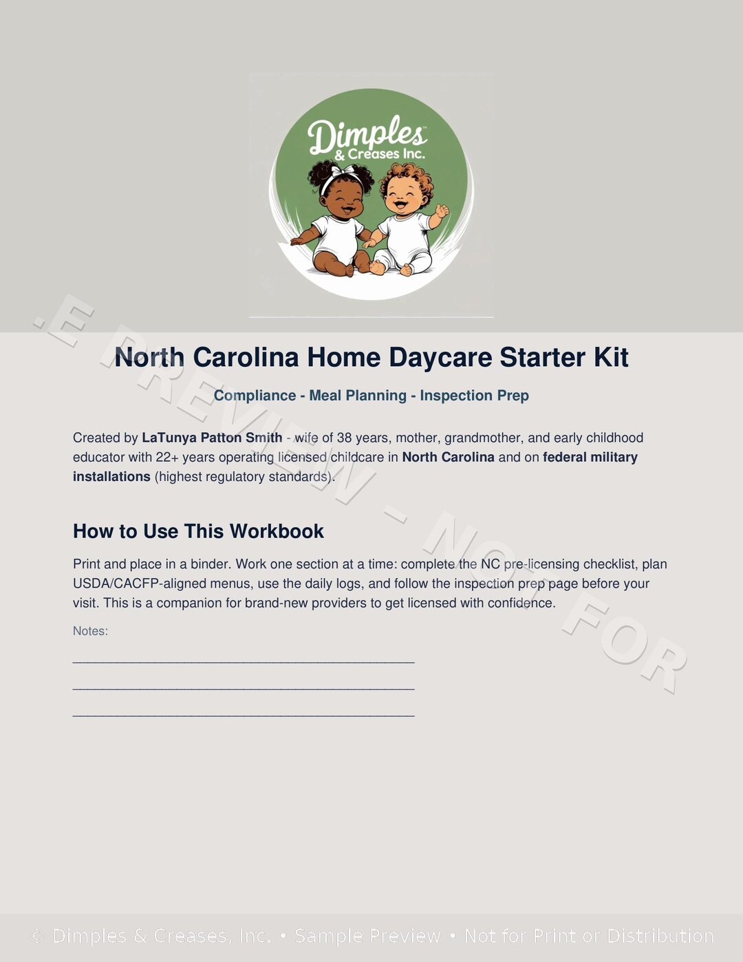 NC Home Daycare Licensing Starter Kit: DCDEE Checklist & Daily Logs ...