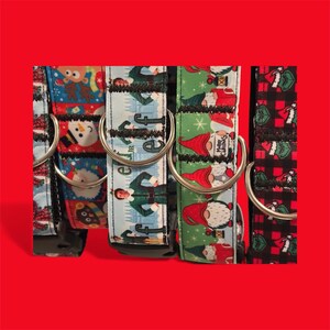 Handmade Christmas Dog Collar, Holiday Grosgrain Ribbon, Large Breed image 2