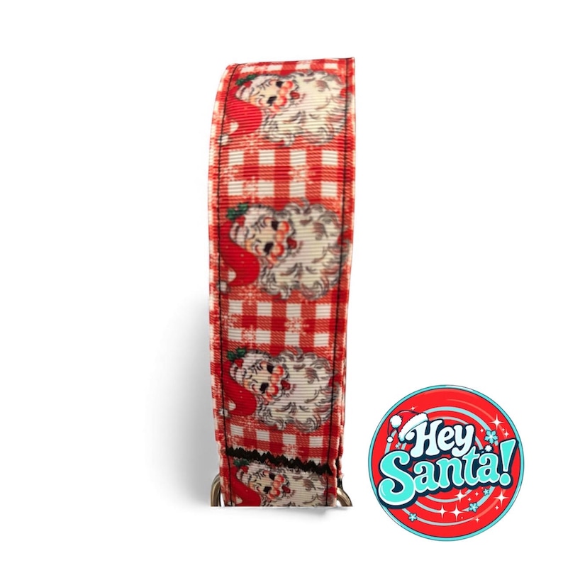 Handmade Christmas Dog Collar, Holiday Grosgrain Ribbon, Large Breed image 6