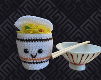 Cup ‘o Noodles, available in two sizes: regular ramen and mini ramen, hand made, Made in Michigan, amigurumi crochet