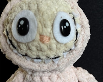 Crochet Labubu Inspired Doll, Amigurumi Smiling Bunny, Bunny Monster Doll, Handmade, Two Different Styles