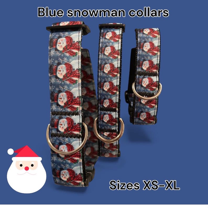 Handmade Christmas Dog Collar, Holiday Grosgrain Ribbon, Large Breed image 3