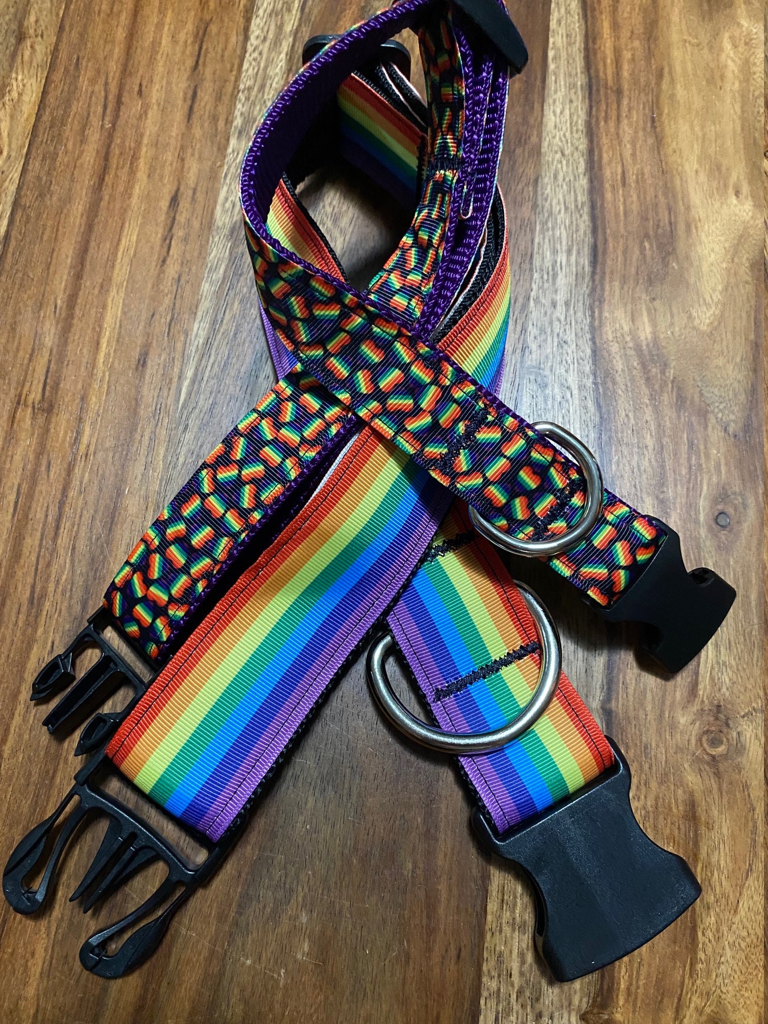 Handmade Pride Dog Collar Rainbow Lgbtq Collar For Large Breeds