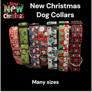 Handmade Christmas Dog Collar, Holiday Grosgrain Ribbon, Large Breed image 1
