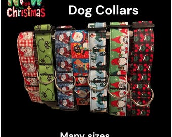 Christmas Handmade Dog Collars, XS-XL, high quality, fast shipping, made in Michigan
