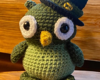 Irish Owl, Irish Amigurumi Owl, Irish Handmade Crochet Owl, Made in Michigan