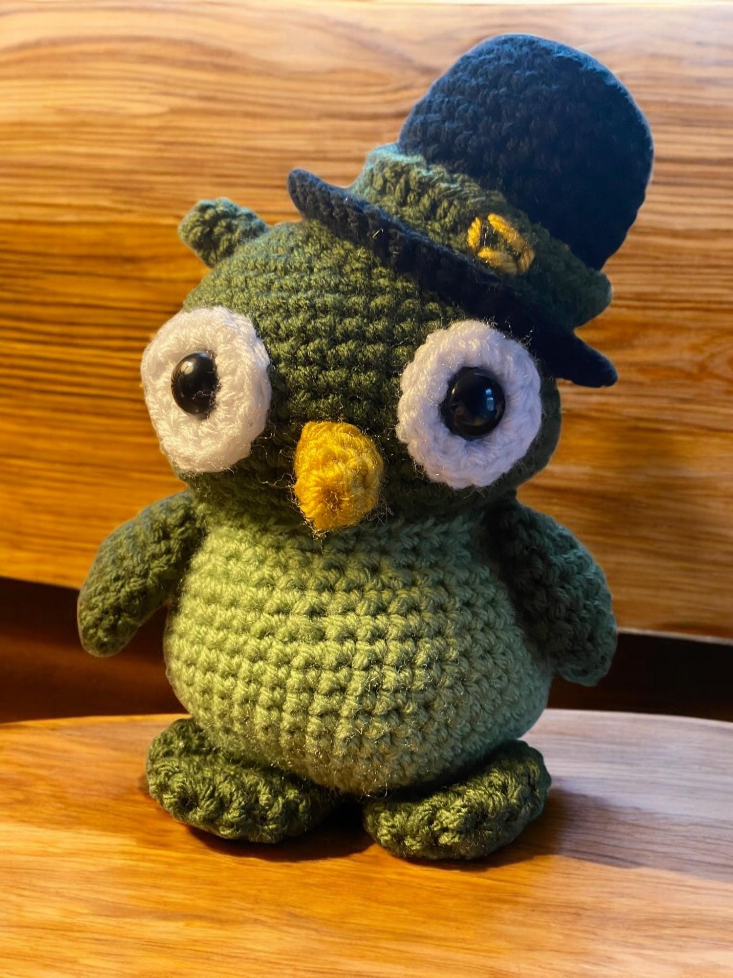 Irish Owl, Irish Amigurumi Owl, Irish Handmade Crochet Owl, Made in Michigan