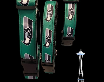 Collares y correas para perros de los Seattle Seahawks. Varios tamaños, resistentes y envío rápido.