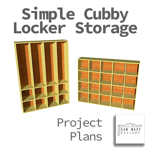 Piani di progetto di archiviazione combinati semplici Cubby e Locker, istruzioni scaricabili passo dopo passo per farlo da solo!