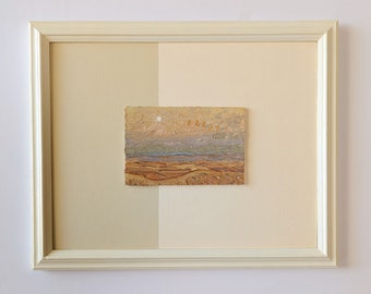 2. "A Dusty Sunrise" Original Painting with Repurposed Frame WALL ART