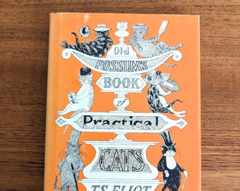 Libro de gatos prácticos de Old Possum, T. S. Eliot, Edward Gorey, 1982, 4º, Vintage 1980s Illustrated Cats the Musical Book, Tapa dura con DJ