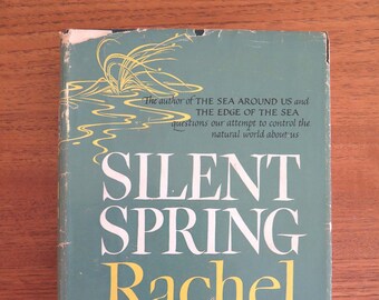 Silent Spring, Rachel Carson, 1962, eerste editie, 4e druk, vintage jaren 1960 klassiek milieuwetenschappelijk non-fictie natuurboek