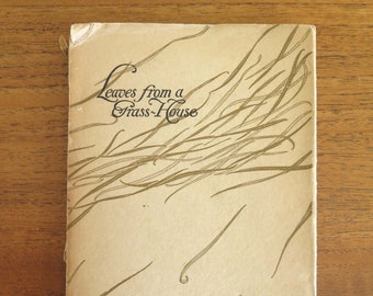 Bladeren uit een grashuis, Don Blanding, 1923, 5e editie, vintage Hawaïaans poëzieboek uit de jaren 1920, ingeschreven door Kay Kinney, Paperback