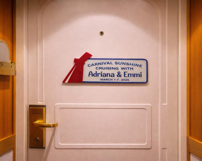 Personalized Cruise Door Magnet | Carnival Sunshine Cabin Decor, Family Names, Dates