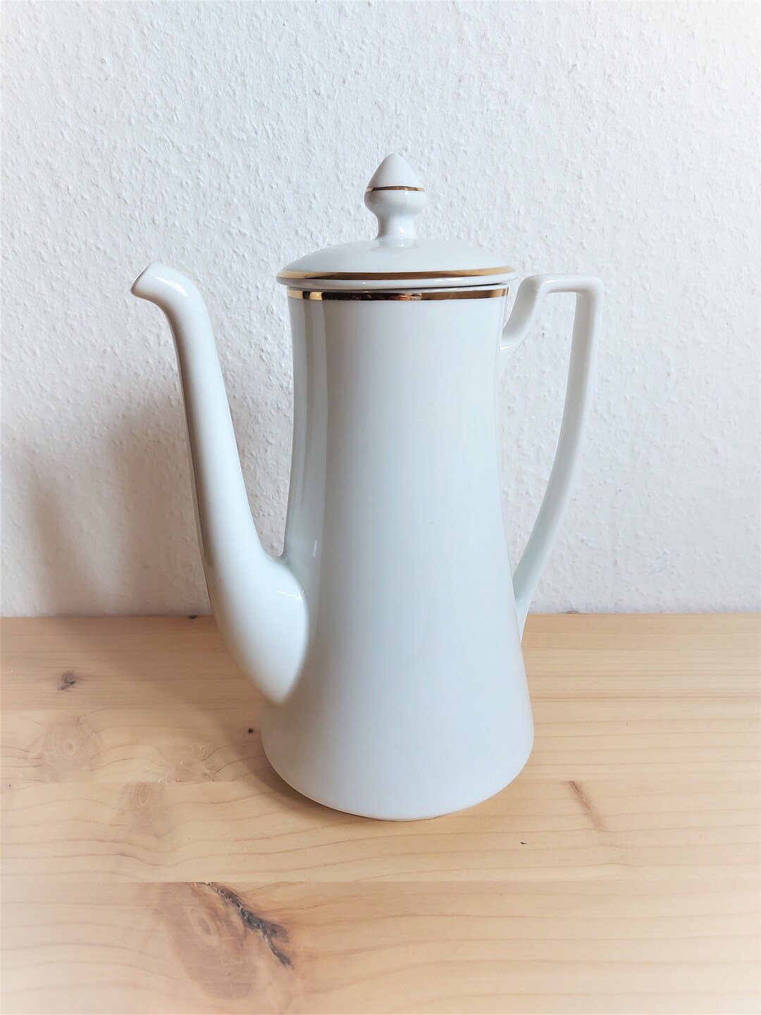 Antique Porcelain Coffee Pot Walbrzych Made in Poland White Etsy