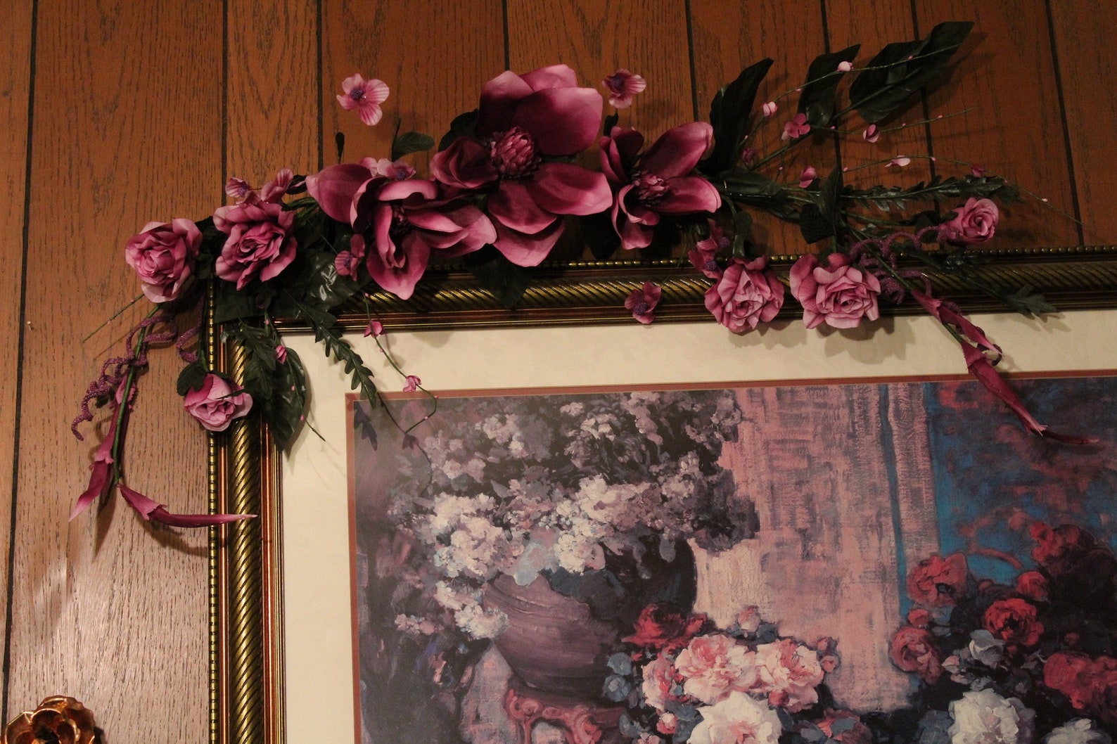 Silk Floral Hanging Swags ~ Large Blossom Magnolias & Roses~ Hanging ...