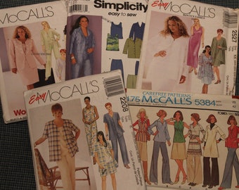 McCalls & Simplicity Plus Size ~ Sewing Patterns ~ Uncut with Factory Folds ~ Instruction Books ~ Uniforms ~ Sew Easy Sewing Patterns