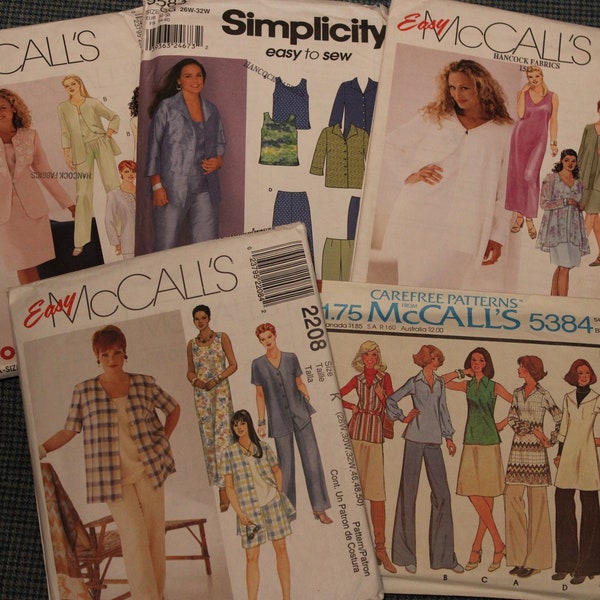 McCalls & Simplicity Plus Size ~ Sewing Patterns ~ Uncut with Factory Folds ~ Instruction Books ~ Uniforms ~ Sew Easy Sewing Patterns