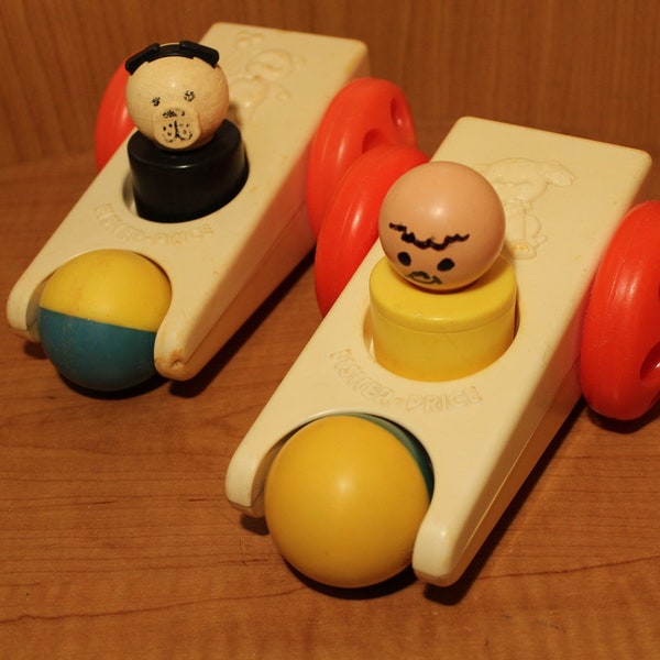 1970er Jahre Fisher Preis Spielzeug - Klicken Sie auf 'N Clatter ' Plus Riders - Gepunzte & datiert - Patent pending - Solid Sturdy - Sammler Spielzeug für Kinder