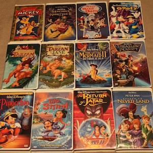 Klasyczne filmy animowane na kasetach VHS Rozrywka rodzinna ~ Pudełka z muszlami ~ Wszystkie ulubione ~ Oryginalne kolekcjonerskie kasety z filmami na kasetach VHS ~