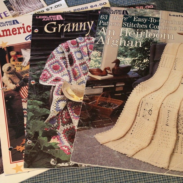 Heirloom Afghan Pattern Books ~ Origineel ~ Eenvoudig ~ Basissteken ~ Mile A Minute ~ Speciale steken ~ Easy Projects ~ Collectible 1990's