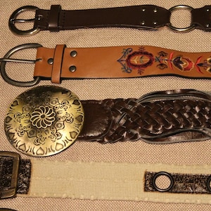 Women&#39;s Fashion Belts ~ Leather ~ Braided ~ Adjustable ~ Elastic ~ Plastic ~ Vintage Fashion Accessory ~