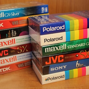 Förseglade tomma VHS-kassetter ~ Singlar och paket ~ 120 160 ~ Polaroid ~ Sony ~ RCA ~ Maxell ~ TDK ~ Jvc ~ Fabriksförseglad ~ Vintage Media