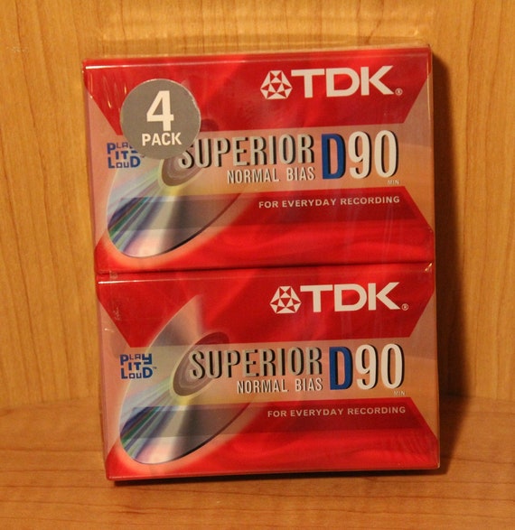 Unopened 4 TDK D90 90 Minute High Output Audio Cassettes