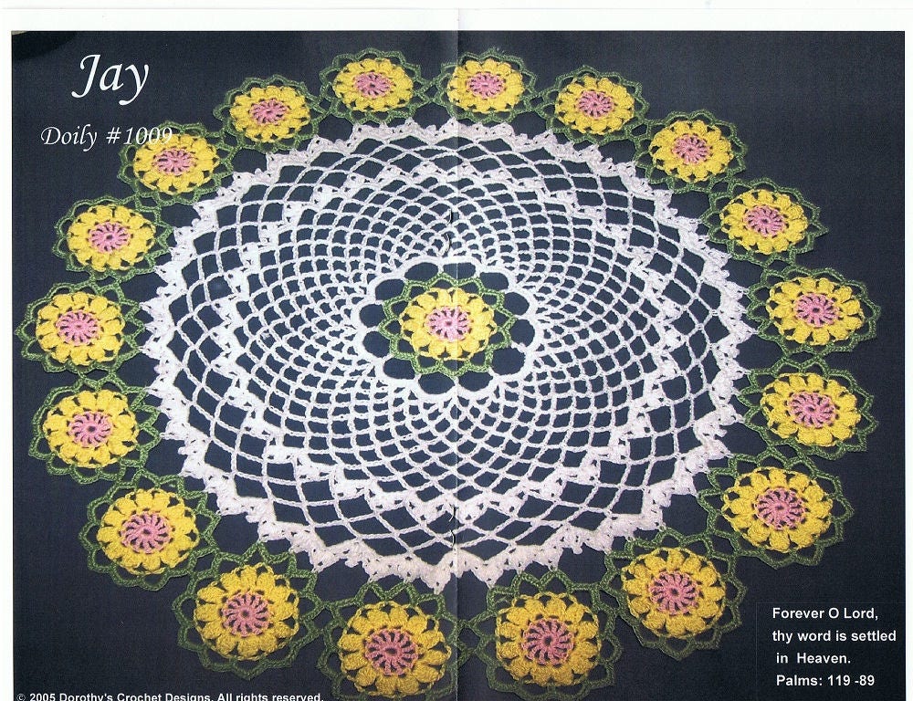 Large Centerpiece Crochet Doily Pattern Original New Etsy