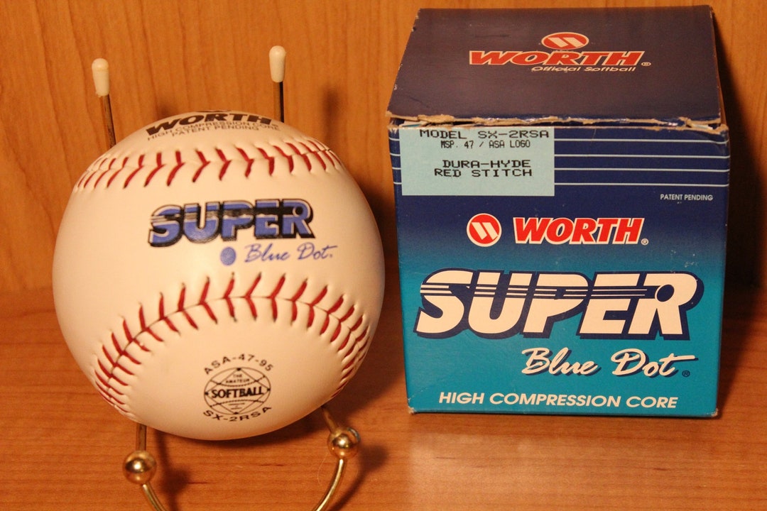 New W/original Box ASA Softball ~ Worth Super Blue Dot ~ Red