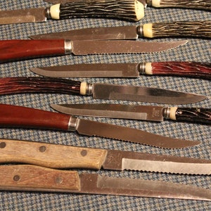 Vintage Cutlery Steak Knife Sets ~ Stainless Steel ~ Variety of Styles & Brands ~ Bakelite ~ Wood ~ Empire ~ Wesley ~ Quality Craftsmanship