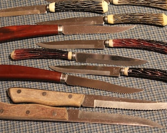 Juegos de cuchillos para carne con cubiertos vintage ~ Acero inoxidable ~ Variedad de estilos y marcas ~ Baquelita ~ Madera ~ Imperio ~ Wesley ~ Artesanía de calidad