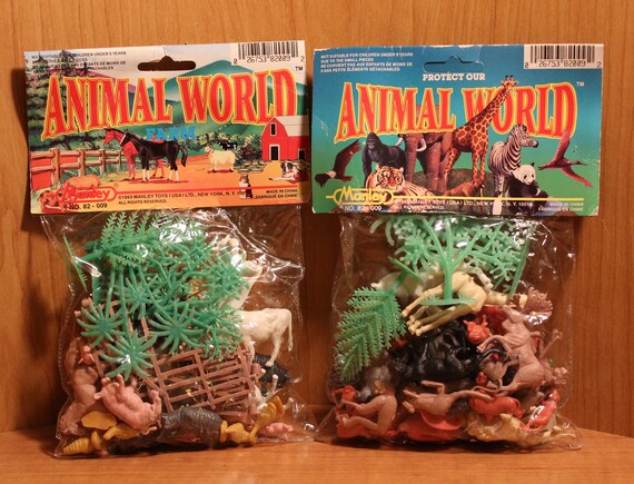 Manley Animal World Toys NIP New in Packages Plastic - Etsy