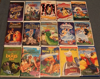 Animated VHS Movie Classics Family Entertainment ~ Clam Shell Cases ~ All The Favorites ~ Original Collectible VHS Movie Tapes ~