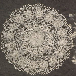 Irish Rose of Erin ~ Vintage Crochet Doily Pattern ~ Rose Flower Pinwheel ~ Centerpiece ~ Beautiful Heirloom Doily  in Any Color